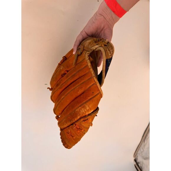 Catfish Hunter Vintage Autograph Baseball Softball Glove Leather M - Picture 3 of 3